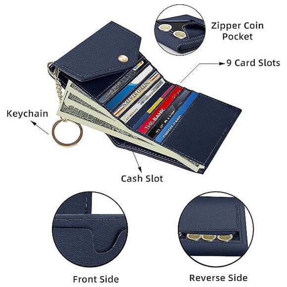Womens Wallet RFID Blocking Small Wallets Woman Credit Card Holder Trifold - Picture 3 of 7